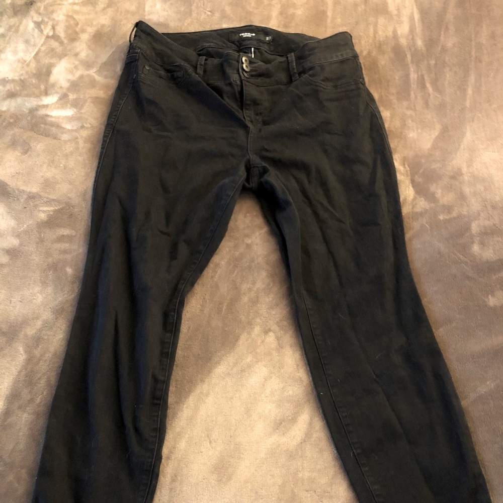 Black High Waisted Stretch Denim Jeans (18R)